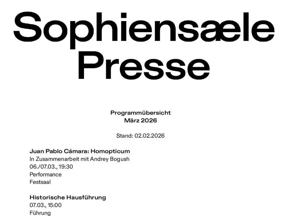 Das Programm der Sophiensæle im März 2026 als PDF